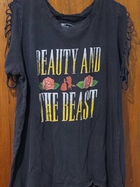 Disney Black Beauty and The Beast Rose Graphic Tank